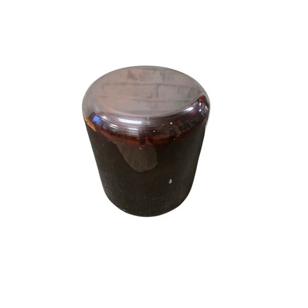Glossy Brown Modern Cylinder Accent Stool