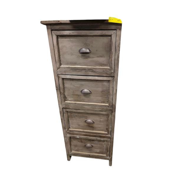 Rustic 4-Drawer Wood Cabinet