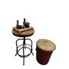 Image 1 : Industrial Round Wood & Metal Side Table