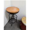 Image 4 : Industrial Round Wood & Metal Side Table