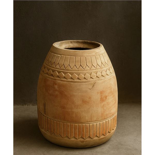 BNIB Bleached Vintage Wooden Theki Pot With Carving **Assorted**