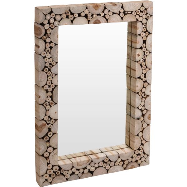 BNIB 50, Rect Mirror W/Teakwood