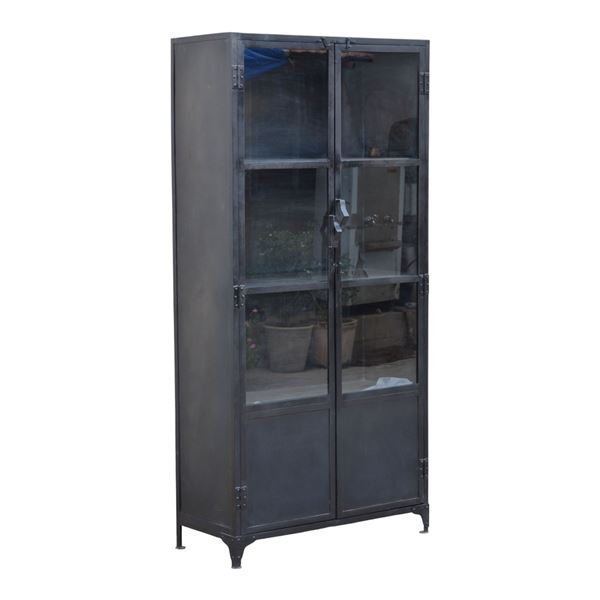 Tall Iron & Glass Display Cabinet - Retail $2,487.50
