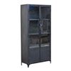 Image 1 : Tall Iron & Glass Display Cabinet - Retail $2,487.50