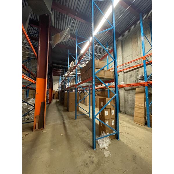 Warehouse Pallet Racking - 18 sections - 23 vertical uprghts & 72 Horizontal beams