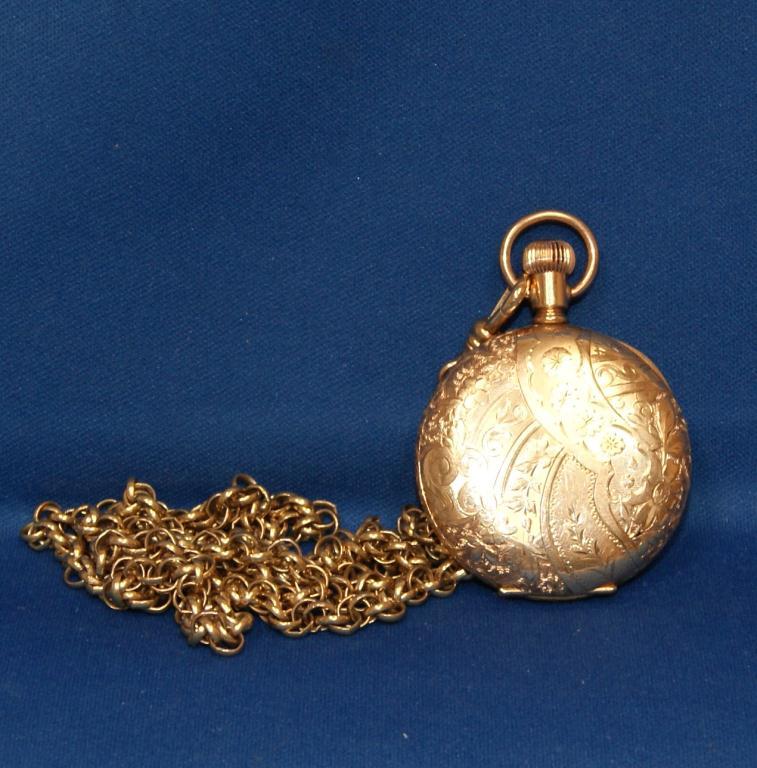 1920's American Waltham Hand Engraved Pocket Watch