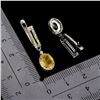 Image 3 : YELLOW SAPPHIRE EARRINGS IN 14K WHITE PLATED GOLD OVER 925 STERLING SILVER - APPRAISED REPLACEMENT V