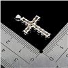 Image 3 : EXCEPTIONAL AMETHYST CROSS PENDANT IN 14K WHITE PLATED GOLD OVER 925 STERLING SILVER - APPRAISED REP
