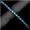Image 1 : RARE ROUND CUT APATITE BRACELET IN 14K WHITE PLATED GOLD OVER 925 STERLING SILVER - 10 INCHES LONG -