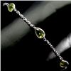 Image 2 : BEAUTIFUL PERIDOT BRACELET IN 14K WHITE PLATED GOLD OVER 925 STERLING SILVER - 7 INCHES LONG - APPRA