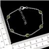 Image 3 : BEAUTIFUL PERIDOT BRACELET IN 14K WHITE PLATED GOLD OVER 925 STERLING SILVER - 7 INCHES LONG - APPRA