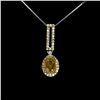 Image 1 : YELLOW SAPPHIRE AND CITRINE NECKLACE IN 14K WHITE PLATED GOLD OVER 925 STERLING SILVER - 18 INCHES L