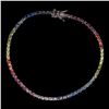Image 1 : COLORED CUBIC ZIRCONIA BRACELET IN 14K WHITE PLATED GOLD OVER 925 STERLING SILVER - APPRAISED REPLAC