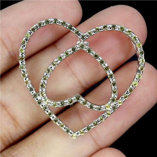 AFRICAN SAPPHIRE PENDANT IN 14K WHITE PLATED GOLD OVER 925 STERLING SILVER - APPRAISED REPLACEMENT V