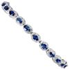 Image 2 : OVAL CUT BLUE SAPPHIRE IN 14K WHITE PLATED GOLD OVER 925 STERLING SILVER - 8 INCHES LONG - APPRAISED