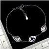 Image 3 : PEAR CUT BLUE OPEL BRACELET IN 14K WHITE PLATED GOLD OVER 925 STERLING SILVER - 7.5 INCHES - APPRAIS