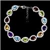 Image 1 : MULTIPLE GEMSONES BRACELET - AMETHYST, SKY BLUE TOPAZ, CITRINE, PERIDOT, MOZAMBIQUE GARNET - IN 14K 