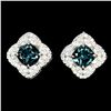 Image 1 : LONDON BLUE TOPAZ EARRINGS IN 14K WHITE PLATED GOLD OVER 925 STERLING SILVER - APPRAISED REPLACEMENT
