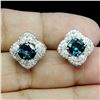 Image 2 : LONDON BLUE TOPAZ EARRINGS IN 14K WHITE PLATED GOLD OVER 925 STERLING SILVER - APPRAISED REPLACEMENT