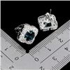 Image 3 : LONDON BLUE TOPAZ EARRINGS IN 14K WHITE PLATED GOLD OVER 925 STERLING SILVER - APPRAISED REPLACEMENT
