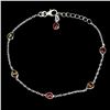 Image 1 : PEAR CUT RED TOURMALINE BRACELET IN 14K WHITE PLATED GOLD OVER 925 STERLING SILVER - APPRAISED REPLA