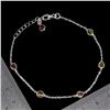 Image 3 : PEAR CUT RED TOURMALINE BRACELET IN 14K WHITE PLATED GOLD OVER 925 STERLING SILVER - APPRAISED REPLA