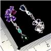 Image 3 : EMERALD, OPAL, AMETHYST AND RHODOLITE GARNET EARRINGS IN 14K WHITE PLATED GOLD OVER 925 STERLING SIL