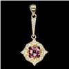 Image 1 : CUSHION CUT, HIGH CLARITY PINK TOPAZ PENDANT IN 14K YELLOW PLATED GOLD OVER 925 STERLING SILVER - AP