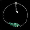 Image 2 : EMERALD BRACELET IN 14K WHITE PLATED GOLD OVER 925 STERLING SILVER - 7 INCHES LONG - APPRAISED REPLA