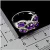 Image 3 : AMETHYST RING IN 14K WHITE PLATED GOLD OVER 925 STERLING SILVER - SIZE 8 - APPRAISED REPLACEMENT VAL