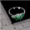 Image 3 : EMERALD RING IN 14K WHITE PLATED GOLD OVER 925 STERLING SILVER - SIZE 8 - APPRAISED REPLACEMENT VALU