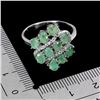 Image 3 : EMERALD RING IN 14K WHITE PLATED GOLD OVER 925 STERLING SILVER - SIZE 8 - APPRAISED REPLACEMENT VALU
