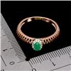 Image 3 : OVAL CUT EMERAL RING IN 14K ROSE PLATED GOLD OVER 925 STERLING SILVER -SIZE 8 APPRAISED REPLACEMENT 