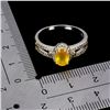 Image 3 : YELLOW SAPPHIRE RING IN 14K WHITE PLATED GOLD OVER 925 STERLING SILVER - SIZE 8 - APPRAISED REPLACEM