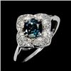 Image 2 : LONDON BLUE TOPAZ RING IN 14K WHITE PLATED GOLD OVER 925 STERLING SILVER - SIZE 8 - APPRAISED REPLAC