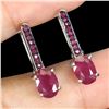 Image 2 : RUBY EARRINGS IN 14K WHITE PLATED GOLD OVER 925 STERLING SILVER - APPRAISED REPLACEMENT VALUE