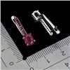 Image 3 : RUBY EARRINGS IN 14K WHITE PLATED GOLD OVER 925 STERLING SILVER - APPRAISED REPLACEMENT VALUE