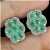 Image 2 : EMERALD EAERRINGS IN 14K WHITE PLATED GOLD OVER 925 STERLING SILVER - APPRAISED REPLACEMENT VALUE