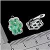 Image 3 : EMERALD EAERRINGS IN 14K WHITE PLATED GOLD OVER 925 STERLING SILVER - APPRAISED REPLACEMENT VALUE