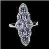 Image 1 : TANZANITE RING IN 14K WHITE PLATED GOLD OVER 925 STERLING SILVER - SIZE 7 - APPRAISED REPLACEMENT VA