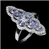 Image 2 : TANZANITE RING IN 14K WHITE PLATED GOLD OVER 925 STERLING SILVER - SIZE 7 - APPRAISED REPLACEMENT VA