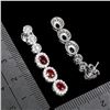 Image 3 : RUBY EARRINGS IN 14K WHITE PLATED GOLD OVER 925 STERLING SILVER - APPRAISED REPLACEMENT VALUE