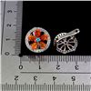 Image 3 : ORANGE FIRE OPAL AND TOPAZ EARRINGS IN 14K WHITE PLATED GOLD OVER 925 STERLING SILVER - APPRAISED RE