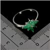 Image 3 : MARQUISE CUT EMERALD RING IN 14K WHITE PLATED GOLD OVER 925 STERLING SILVER - SIZE 8 - APPRAISED REP