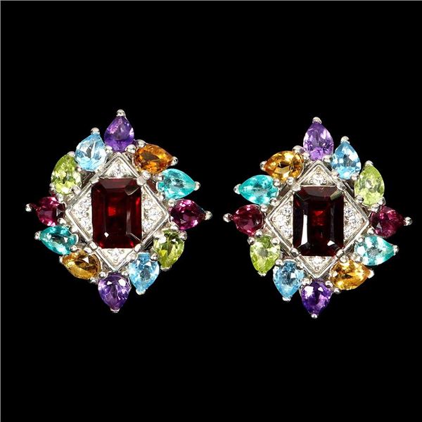 BIG MOZAMBIQUE GARNET, AMETHYST, CITRINE, PARAIBA BLUE TOPAZ, PERIDOT, SKY BLUE TOPAZ AND RHODOLITE 