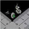 Image 3 : EMERALD EARRINGS IN 14K WHITE PLATED GOLD OVER 925 STERLING SILVER - APPRAISED REPLACEMENT VALUE