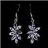 Image 1 : TANZANITE EARRINGS IN 14K WHITE PLATED GOLD OVER 925 STERLING SILVER - APPRAISED REPLACEMENT VALUE