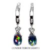 Image 1 : BLACK OPAL EARRINGS IN 14K WHITE PLATED GOLD OVER 925 STERLING SILVER - APPRAISED REPLACEMENT VALUE