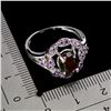 Image 3 : BLACK OPAL AND AMETHYST RING IN 14K WHITE PLATED GOLD OVER 925 STERLING SILVER - SIZE 8 - APPRAISED 