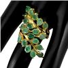 Image 1 : EMERALD RING IN 14K YELLOW PLATED GOLD OVER 925 STERLING SILVER - SIZE 7.5 - APPRAISED REPLACEMENT V